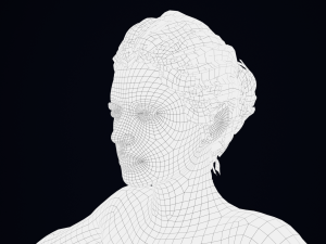 Realistic Female Hair Low-poly 3Dモデル