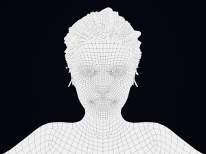 Realistic Female Hair Low-poly 3Dモデル