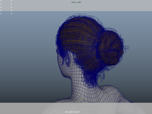 Realistic Female Hair Low-poly 3Dモデル