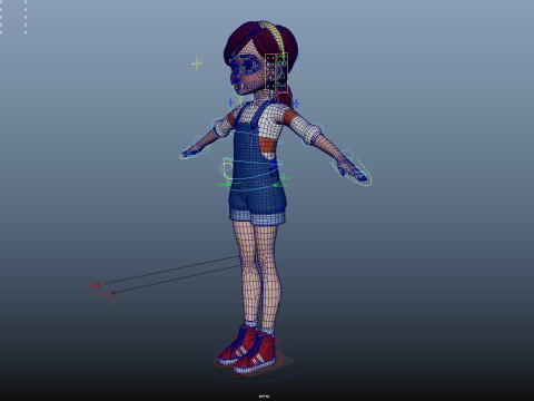 Cartoon Girl Rigged Modello 3D