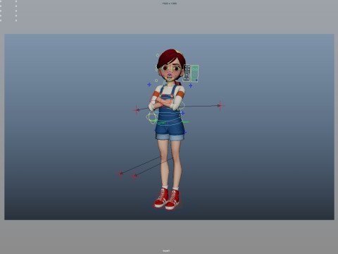 Cartoon Girl Rigged Modello 3D
