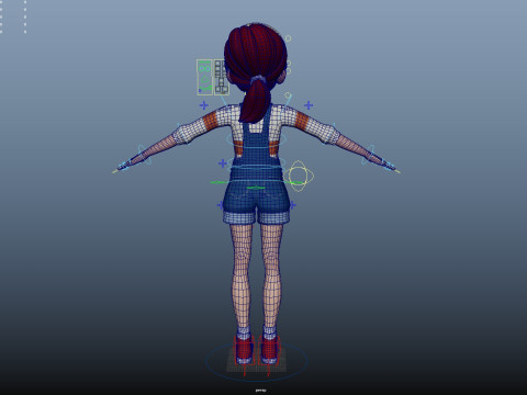 Cartoon Girl Rigged Modello 3D