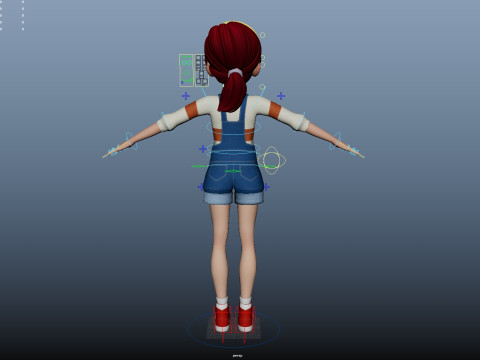 Cartoon Girl Rigged Modello 3D