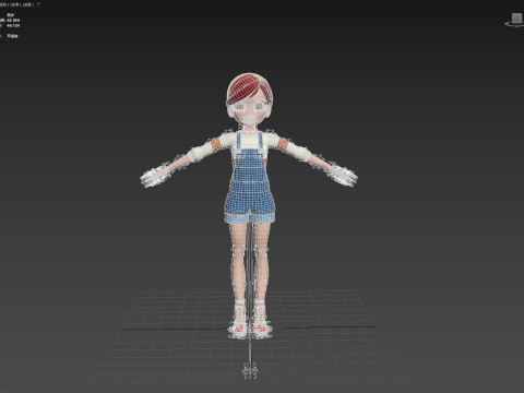 Cartoon Girl Rigged Modello 3D