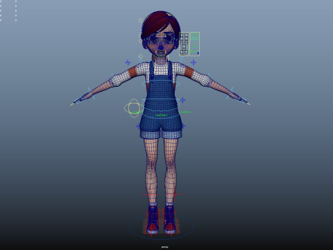 Cartoon Girl Rigged Modello 3D