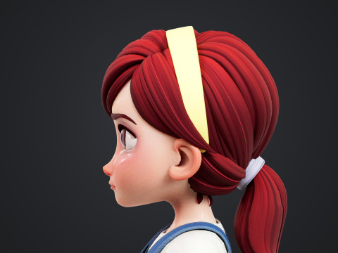 Cartoon Girl Rigged Modello 3D