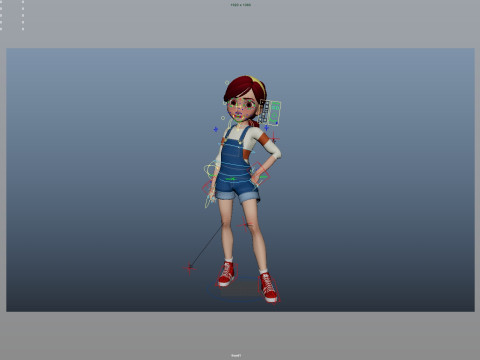 Cartoon Girl Rigged Modello 3D