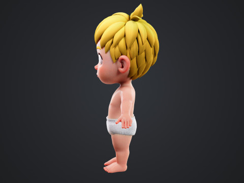 Cartoon Baby Rigged 3D 모델