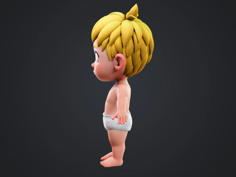 Cartoon Baby Rigged 3D Model