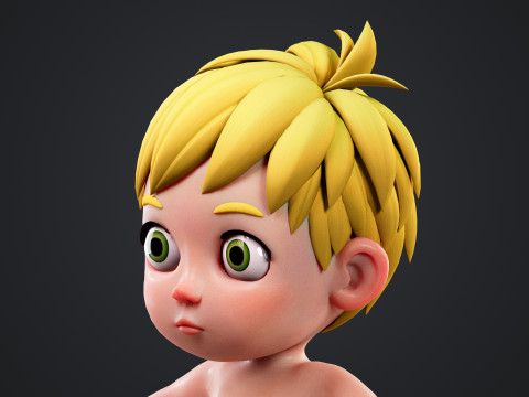 Cartoon Baby Rigged 3D 모델