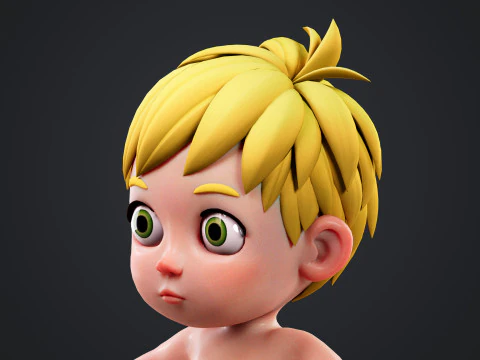 Cartoon Baby Rigged 3D Model