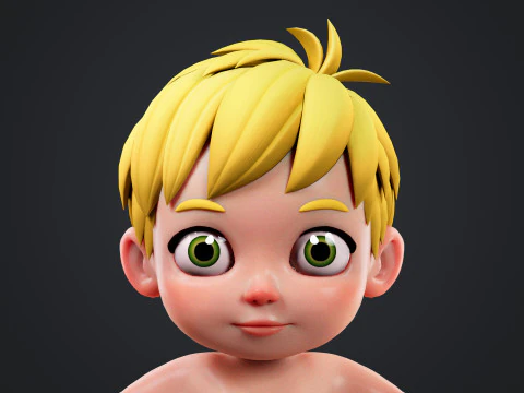 Cartoon Baby Rigged 3D Model