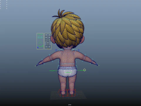 Cartoon Baby Rigged 3D Model
