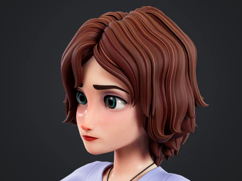 Cartoon Woman Rigged 3D Model