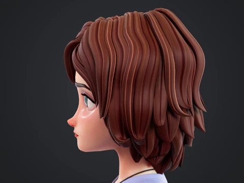 Cartoon Woman Rigged 3D Model