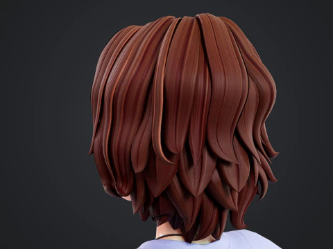 Cartoon Woman Rigged 3D Model