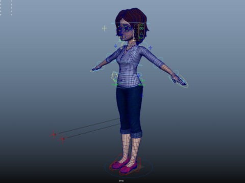 Cartoon Woman Rigged 3D-Modell