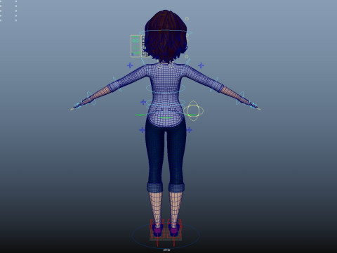 Cartoon Woman Rigged 3D-Modell