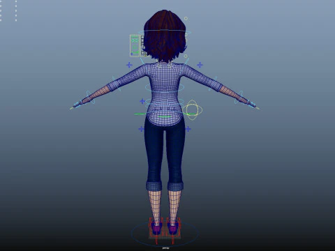 Cartoon Woman Rigged 3D Model