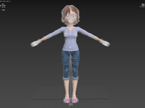 Cartoon Woman Rigged 3D-Modell