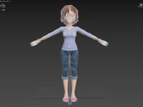 Cartoon Woman Rigged 3D Model