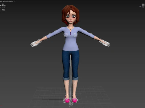 Cartoon Woman Rigged 3D Model