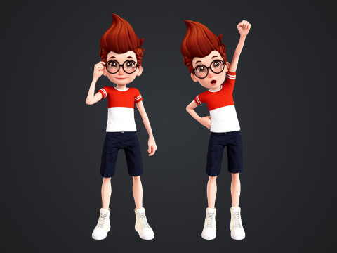 Cartoon Boy Rigged 3D Model