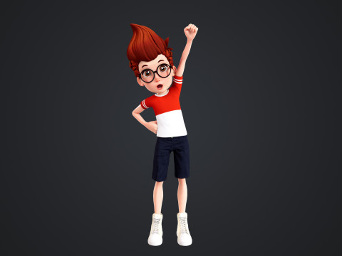 Cartoon Boy Rigged 3D Model