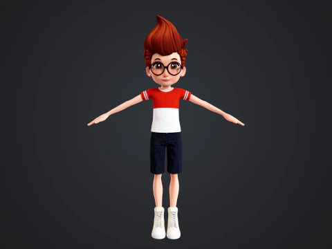 Karikat&uuml;r &Ccedil;ocuk Arma 3D Model