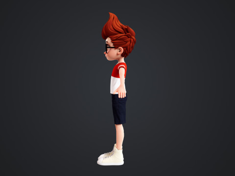 Cartoon Boy Rigged 3D Model
