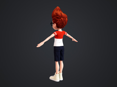Cartoon Boy Rigged 3D Model
