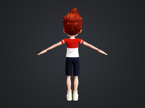 Cartoon Boy Rigged 3D Model