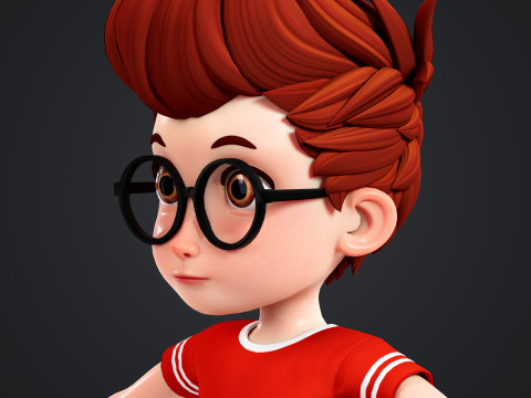Cartoon Boy Rigged 3D Model