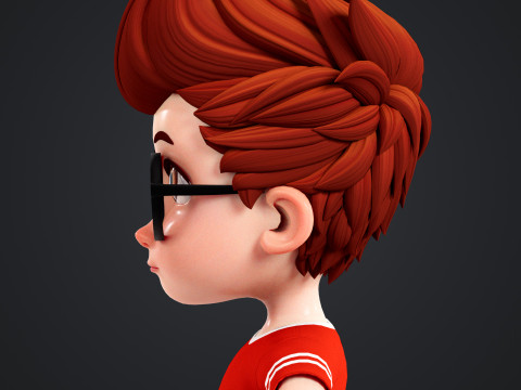 Cartoon Boy Rigged 3D Model