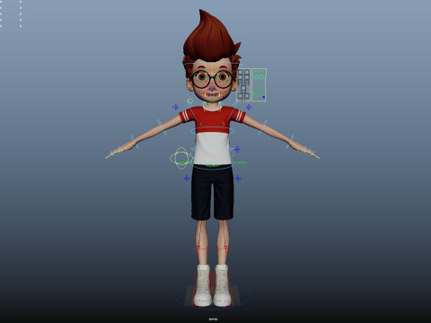 Cartoon Boy Rigged 3D Model