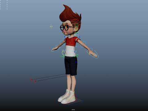 Cartoon Boy Rigged 3D Model