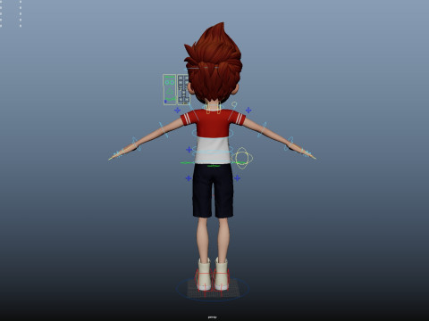 Cartoon Boy Rigged 3D Model