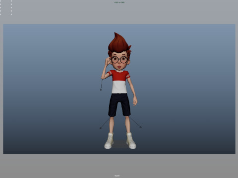 Cartoon Boy Rigged 3D Model