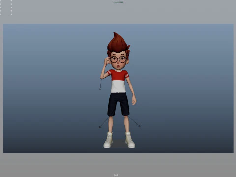 Karikat&uuml;r &Ccedil;ocuk Arma 3D Model