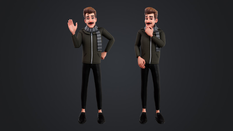 Cartoon Man Rigged Modèle 3D .c4d .max .obj .3ds .fbx .stl .blend