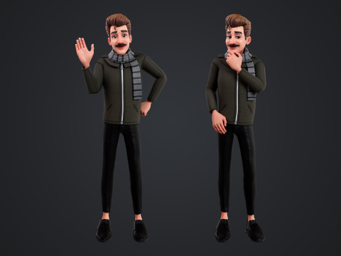 Cartoon Man Rigged Modelo 3D