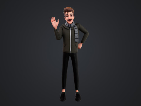 Cartoon Man Rigged Modèle 3D