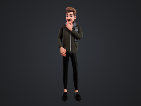 Cartoon Man Rigged Modèle 3D