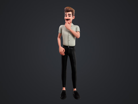 Cartoon Man Rigged Modèle 3D