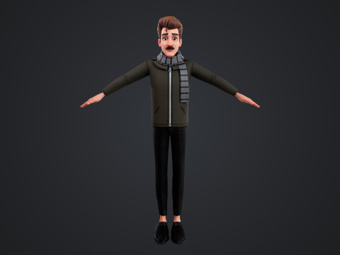 Cartoon Man Rigged Modèle 3D