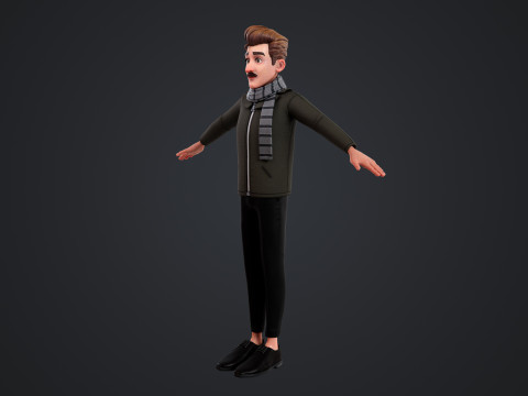 Cartoon Man Rigged Modèle 3D