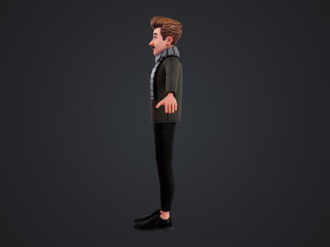 Cartoon Man Rigged Modèle 3D