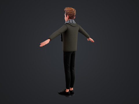 Cartoon Man Rigged Modèle 3D