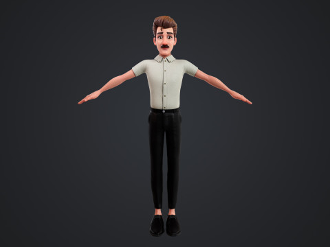 Cartoon Man Rigged Modèle 3D
