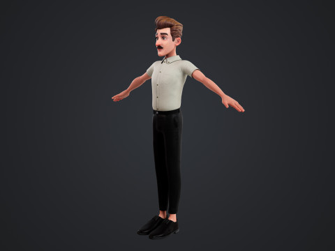 Cartoon Man Rigged Modèle 3D